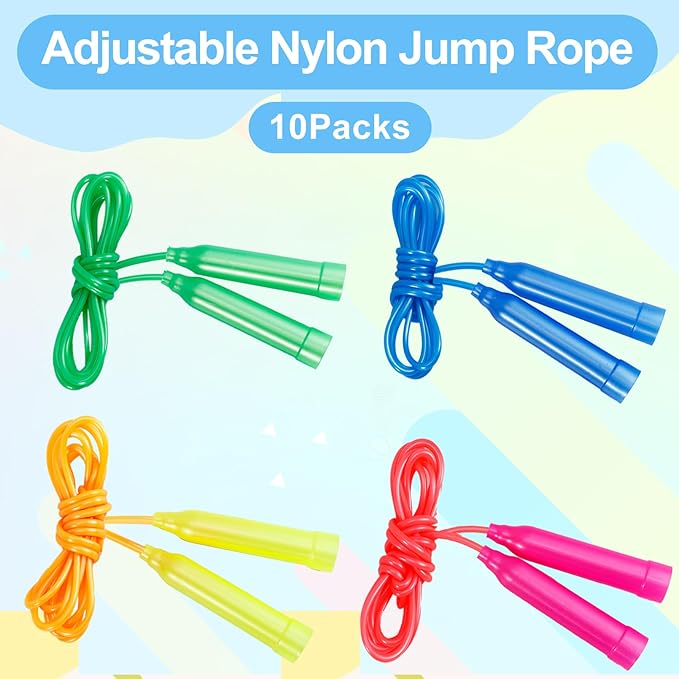 Kids Jump Rope,7.2 ft Colorful Outdoor Jump Ropes,Plastic Jumping Ropes,Adjustable Skipping Rope for Kids Party Favor Birthday Sports Reward Gift