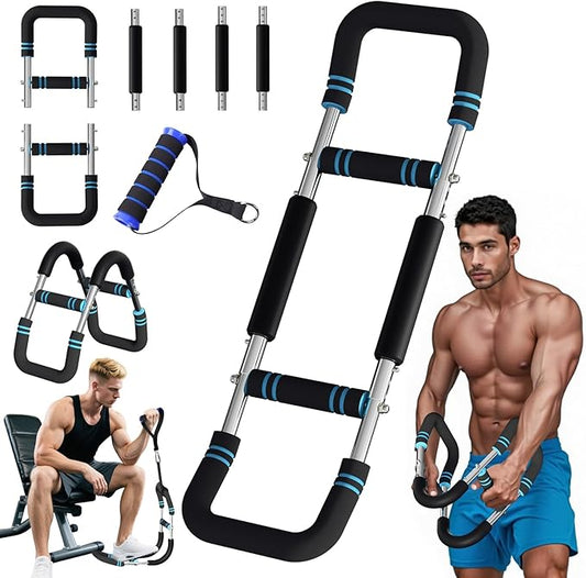 Twister Arm Trainer, Adjustable Chest Workout Equipment 40-130lb, Arm Trainer with 4 Spring, Chest Exerciser for Men, Detachable Power Bar Fitness Machine for Chest Clip Muscle