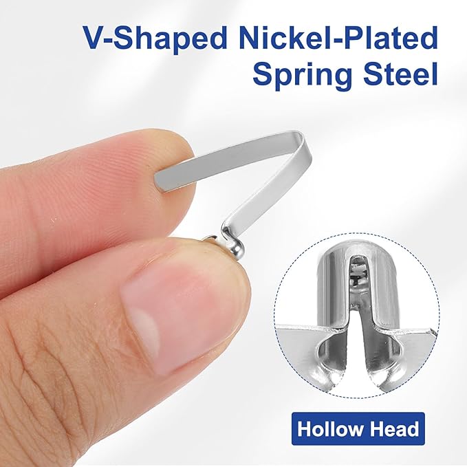 HARFINGTON Single Button Kayak Paddle Snap Spring Clip Spring Steel V-Shaped Hollow Lift Telescopic Locking Tube Pole Clips for Tent Umbrella Camping