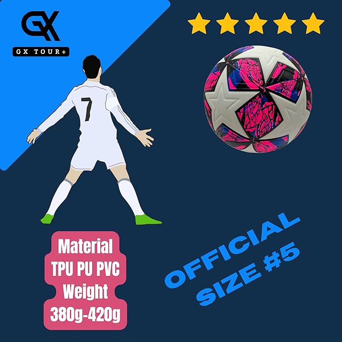 Soccer Ball Size 4. GX Soccer Champions Soccer Ball. Professional Grade PU Durable Material.