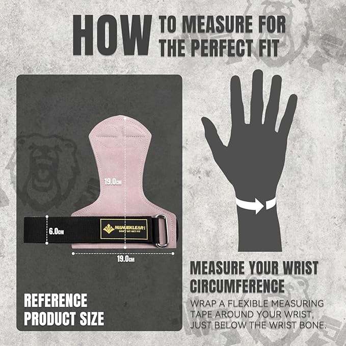 MANUEKLEAR Gym Straps Weight Lifting, Double Leather Lifting Straps for Men Deadlift with Cushion Wrist Loop, Gym Lifting Wrist Wraps for Weightlifting