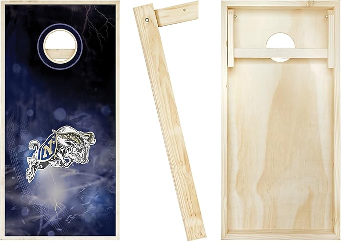 Navy Smoke Look Cornhole Boards, Choose Your Options - Includes 2 Boards and 8 Team Logo Bags