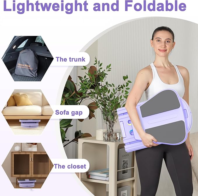 Pilates Board - Pilates Reformer Set, Portable and Foldable Pilates Board for Home Workout, Multifunctional Pilates Board for Women, Pilates Reformer Machine for Home Exercise