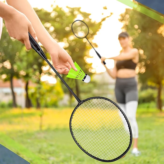 6 Packs Badminton Rackets Set Include 6 Lightweight Rackets 12 Nylon Plastic Shuttlecocks 3 Carrying Bags for Summer Outdoor Backyard Games Sports Beginners Adults