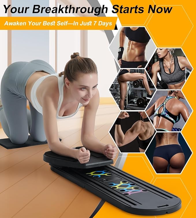 Pilates Reformer Set - Pilates Board for Home Workout, All in One Pilates Equipment with Timer, Home Pilates Machine Kit, Exercise Board, Ab Core Trainer, Core Workout Equipment