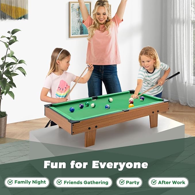 Giantex 4-in-1 Multi Game Table, Combo Foosball Game Table Top w/Billiards, Ping Pong, Push Hockey for Home, Game Room, Family Night & Arcade, Wood Combination Game Table Set for Adults