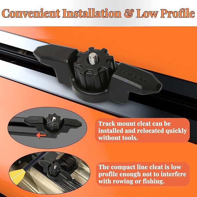 Kayak Anchor Cleat for Kayak Track Mount, Standard Kayak Cleat Track Mount, Rope Cleat for Kayak Rail Mount Accessories, Kayak Line Cleat