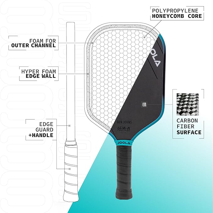 JOOLA 3S Pickleball Paddles – Raw Carbon Fiber Surface – Ben Johns Perseus, Hyperion, Scorpeus & Magnus Shapes – Elongated, Wide Body & Aero Curve Designs – 14mm/16mm Paddles – UPA-A Certified