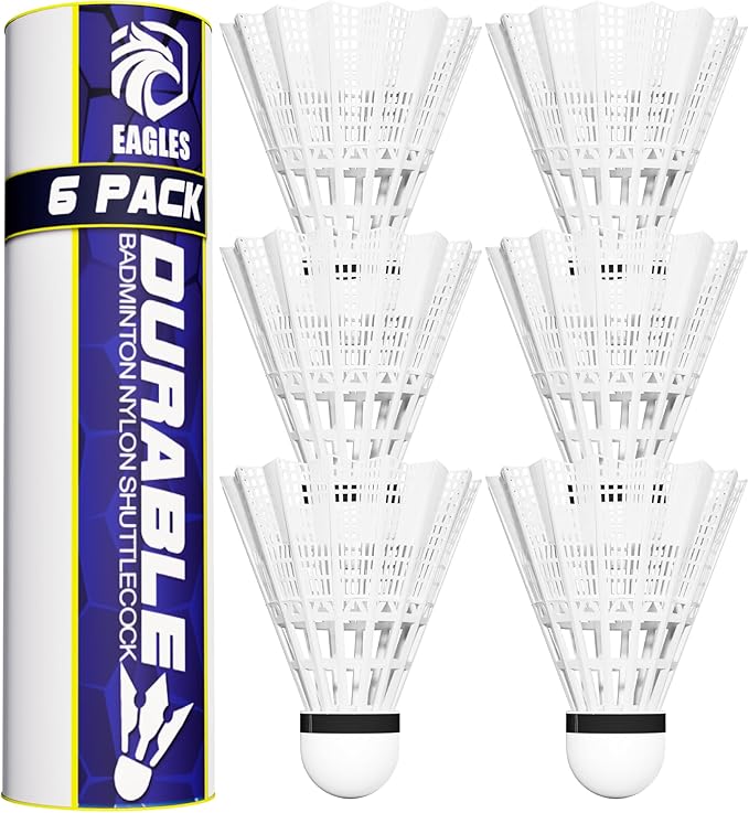 Badminton Birdies - Nylon Bedminton Shuttlecocks for Softball/Baseball Batting Training - Highly Stable & Durable Shuttle Balls for Indoor and Outdoor Matches
