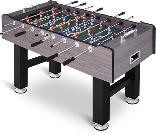 Large Size Foosball Table Adult Size, Full Size Soccer Game Table w/2 Balls, Leg Levelers & Heavy-Duty Legs, Durable Arcade Football Table for Game Room, Home, Office, Party
