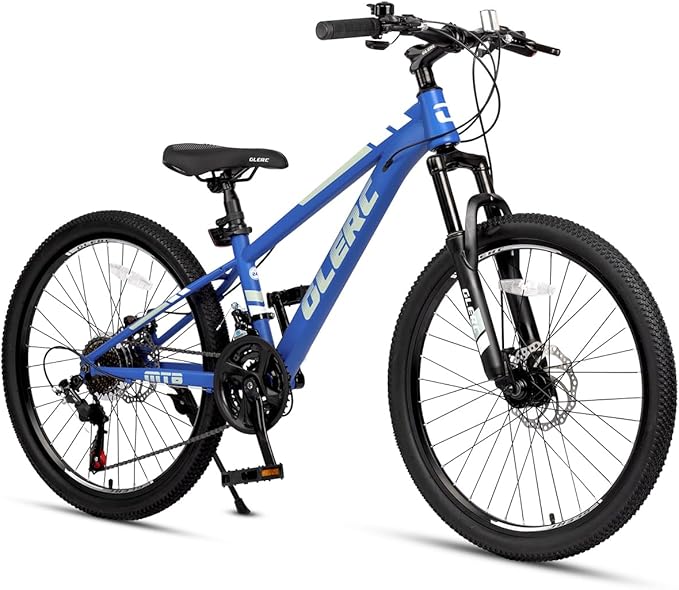 Glerc 20 24 Inch Kids Bike, Kids Mountain Bike for Boys and Girls Ages 6-14, 21-Speed Skyline Bicycle with Front Suspension and Disc Brakes, Multiple Colors