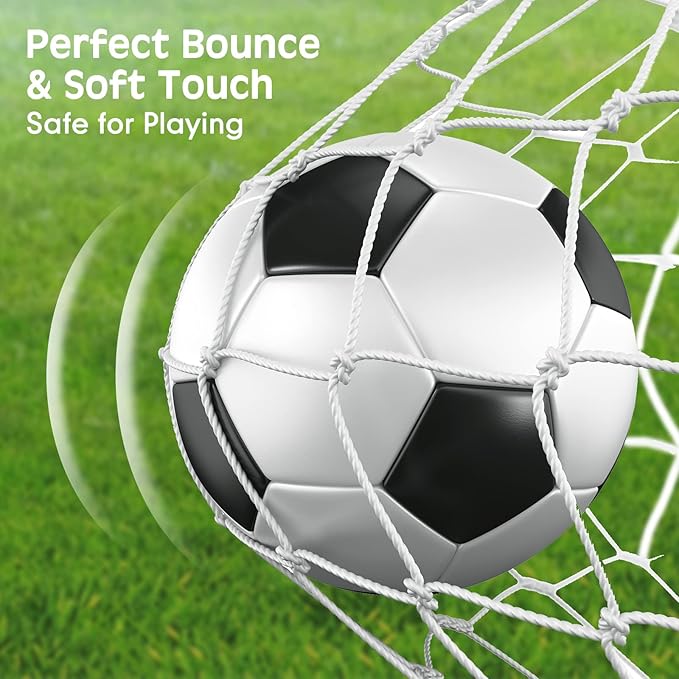 Deekin 6 Pcs Soccer Ball Bulk with Pump Teamwork Outdoor Sport Game Training Soccer Ball Bulk for School Sport Teen Adult Child