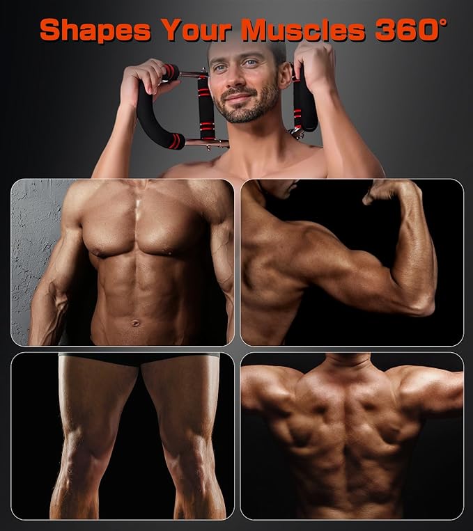 Twister Arm Trainer, 40-120lb Adjustable Resistance Forearm Power Exercise Bar, Chest Workout Equipment, Portable Detachable Chest Exerciser for Men&Women