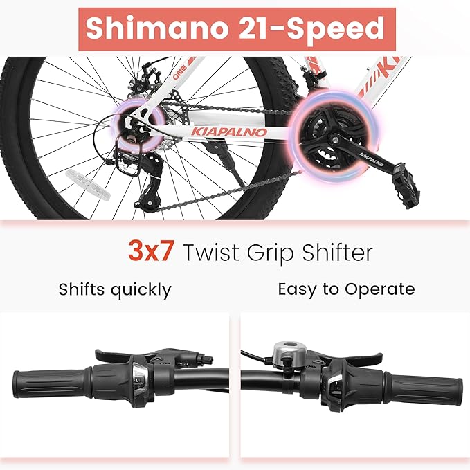 24 26 Inch Women Girls Mountain Bike, Disc/V Brakes 21 Speeds Women Bike, Sturdy Steel Frame and Suspension Fork, Stylish Adult and Teens Bicycle for Urban Trail Snow Commuter