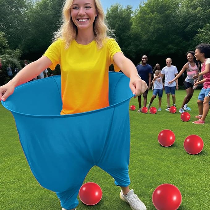 Granny Pants Yard Game, Granny Pants Outdoor Game with Bouncy Balls, Giant Outdoor Recreational Tossing Games, Team Relay Family Reunion Party Field Game Set