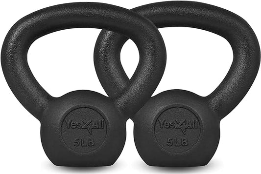 Yes4All 5-80 lbs Cast Iron Kettlebell for Dumbbell Weights Exercises, Gym, Full Body Home Workout Equipment, Push up, Grip and Strength Training