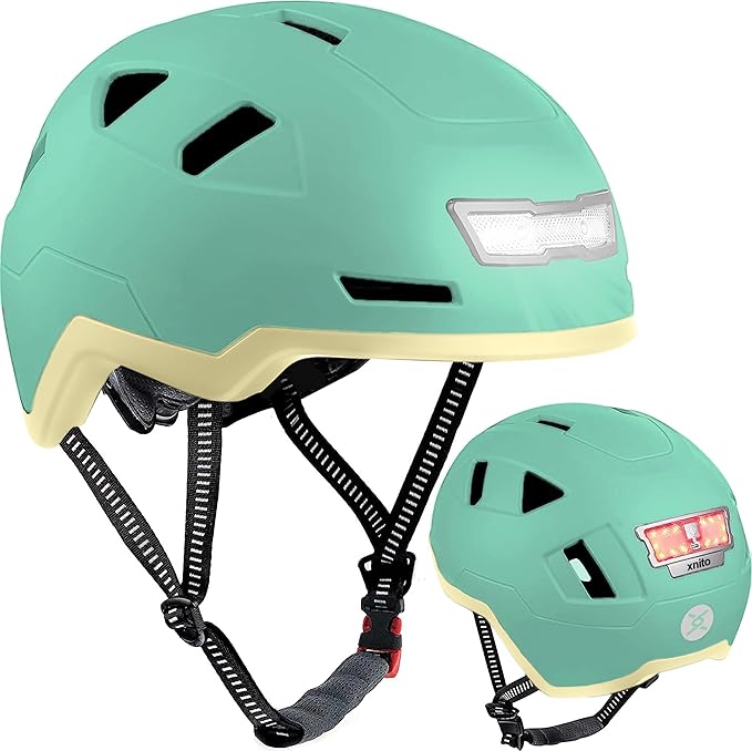 Bike Helmet with LED Lights - Urban Bicycle Helmet for Adults, Men & Women - CPSC & NTA-8776 Dual Certified - Class 3 E-Bikes, Scooters, Onewheel, Commuter, Mountain