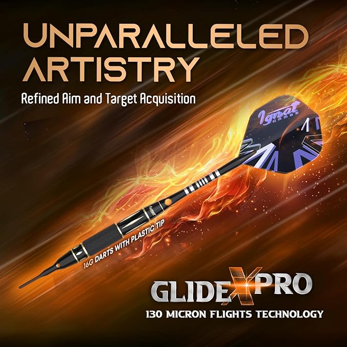 IgnatGames Premium Soft Tip Darts – 6/12 Pack Brass Barrels with Aluminum Shafts, 16 GlideXPro Flight Set, Tool Kit, Giftable Case & 100 Extra Tips