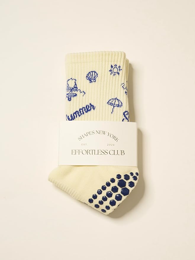 Crew Half Calf Grip Socks, Cutest Fruits Pilates Socks, Ruffle socks, Non-Slip, Barre Yoga Fitness