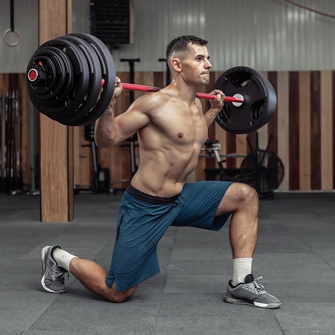 RitFit Barbell Weight Set - 4/6FT Olympic Barbell with Weight Plates (55-275LB Total) - Weightlifting Equipment for Squats, Curls, Deadlifts, Presses, Hip Thrusts