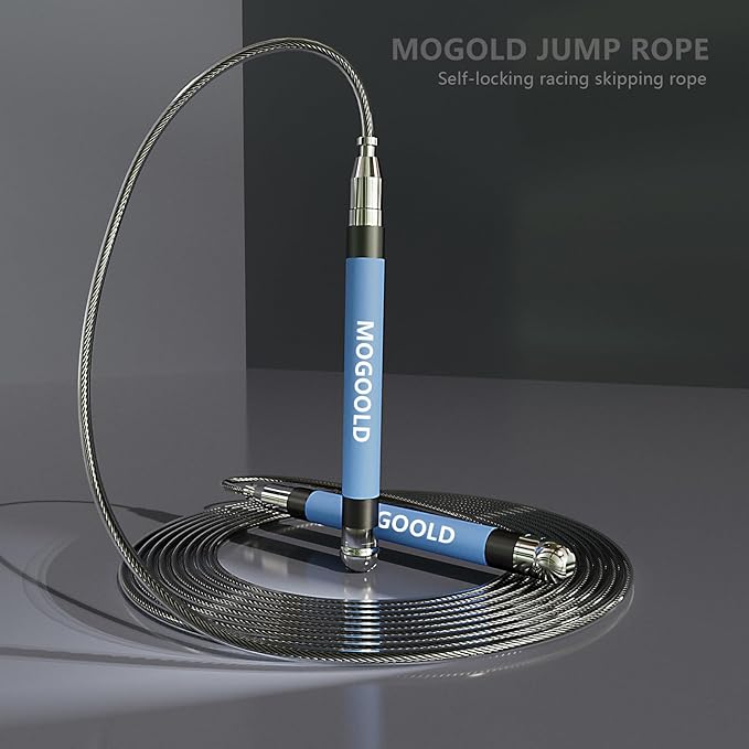 2-in-1 Speed Rope: 2mm for Boxing/MMA & 3mm for CrossFit - Tool-Free Adjustable Cable System with Dual Bearings - Sweatproof Hybrid Grip for High-Intensity Training