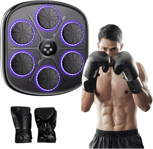 Music Boxing Machine – Interactive Punching Bag with Bluetooth Speaker, LED Targets & Smart App | Home Fitness Equipment for Boxing, Cardio & Stress Relief | Adjustable for Adults & Kids