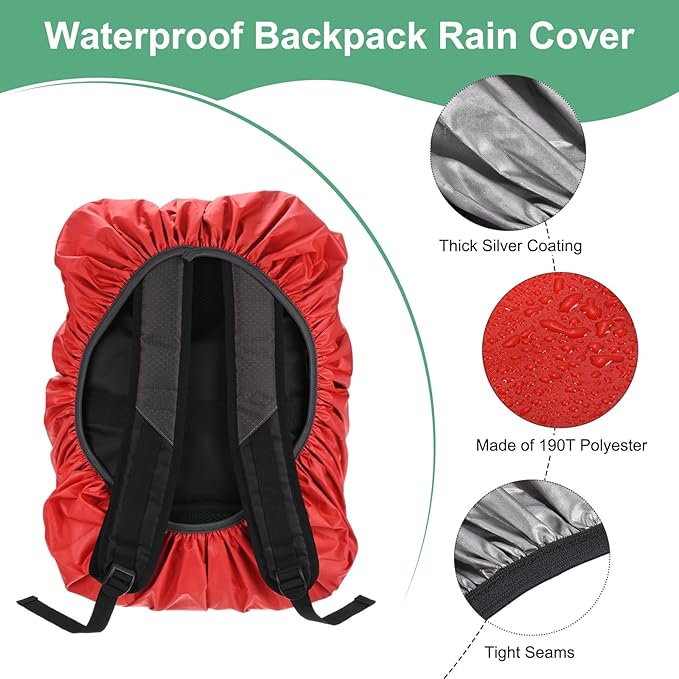 Waterproof Backpack Rain Cover Waterproof Backpack Cover, Bag Rain Cover with A Vertical Reflective Strap for Hiking/Biking/Camping/Outdoor Traveling