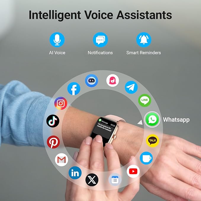 Fitpolo Smart Watch for Women, Stainless Steel Bezel Fitness Tracker (Make/Answer Calls), IP68 Waterproof, Heart Rate SpO2 Monitor, Sleep & Activity Tracking Smartwatch for Android Phones iPhone