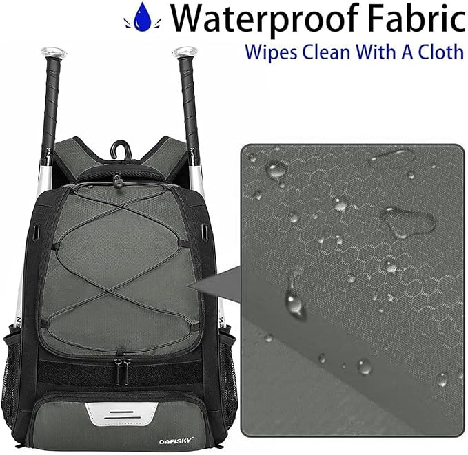 Baseball Bag Softball Backpack - Youth Adult T Ball Bat Equipment Bag with Bat Helmet Holders, Shoe Compartment