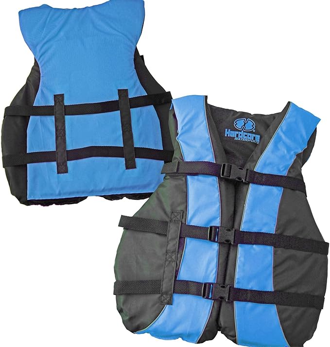 Hardcore Life Jacket 3 Pack Paddle Vest for Adults; Coast Guard Approved Type III PFD Life Vest Flotation Device; Jet ski, Wakeboard, Kayak; Ideal Extra Pontoon Boat Life Jacket