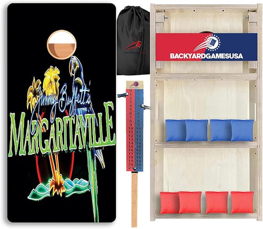 CornholeGamesUSA Pro Cornhole Boards Set | Made in USA | 3/4 Baltic Birch | No Bounce | Triple Thick Legs | Two Brace & Handles, Tournament 2x4 Regulation Set with Score Tower & Cornhole Bags