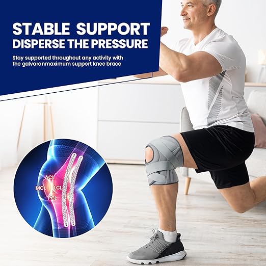 Galvaran Knee Brace for Men & Women - ACL, MCL, Meniscus Tear Support & Arthritis Pain Relief - Stabilizing Knee Braces Support with Side Stabilizers & Patella Gel Pad