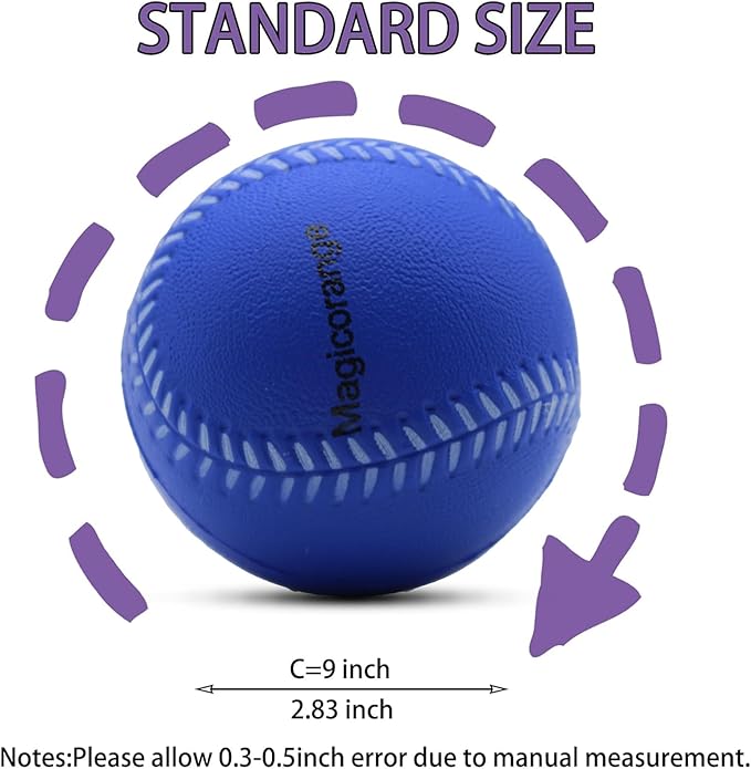 Magicorange Baseball, Foam Baseballs 20 Pack Practice Training Baseballs Unmarked Baseball Soft Toss, Batting, Fielding, Hitting, Pitching