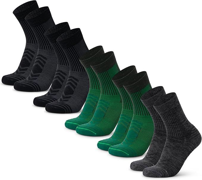 DANISH ENDURANCE Light Hiking Socks, Merino Wool Socks, Anti Blister, Sweat Wicking, Breathable, Men & Women, 3 or 5-Pack