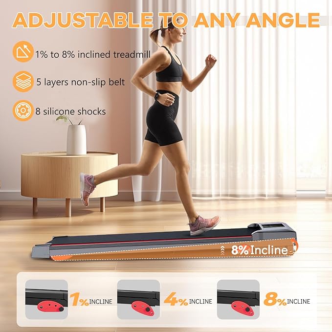 Walking Pad with Handle Bar and Incline, 3 in 1 Under Desk Treadmill with Hiking Mode, 2.5HP Low Noise Walking Treadmill Pad with Remote Control,Portable Treadmills for Home Office, Led Display