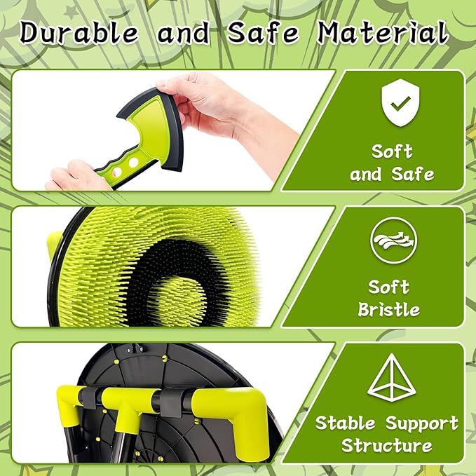 4 in 1 Axe Throwing Target Set for Backyard Kids Adults, Includes Bristle Target, Bow & 5 Arrow, 3 Throwing Axes, 3 Ninja Stars, 6 Darts, Safe Plastic Archery Yard Game for Outdoor Indoor