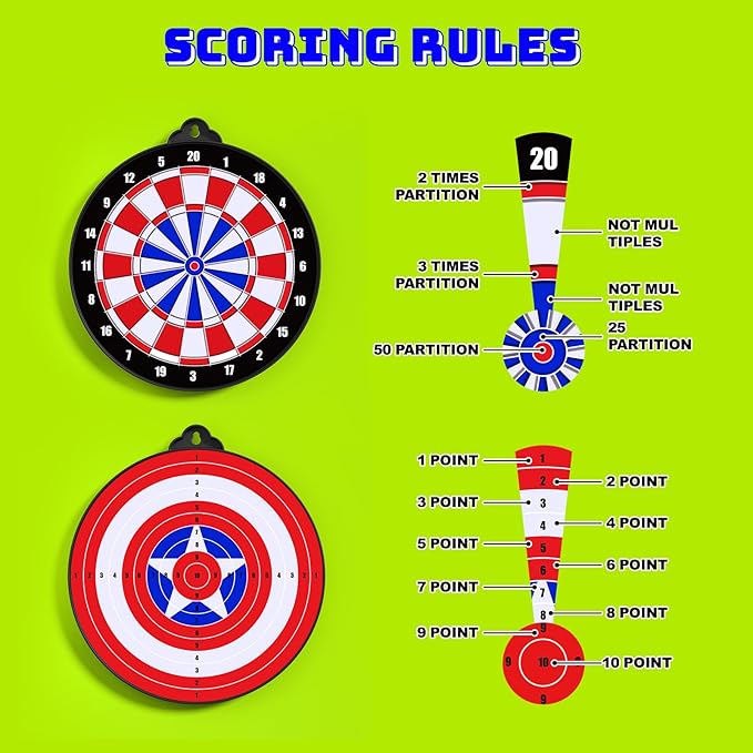 Magnetic Dart Board for Kids Indoor Outdoor Kids Games and Party Games, Christmas Birthday Gifts Toys for Boys Age 3-12