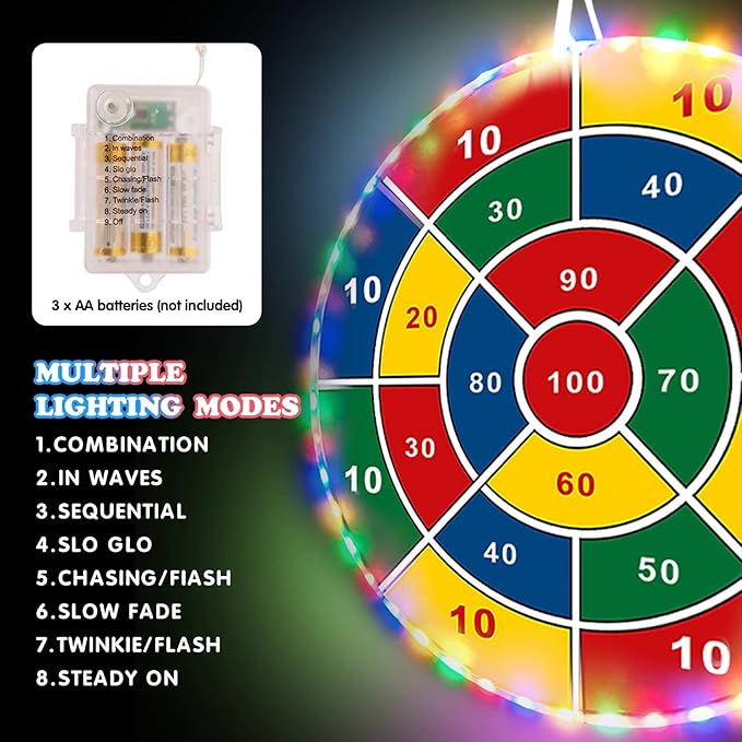 Kids Dart Board Game Set-29 inchs, Board Games with 16 Stick Balls, Summer Indoor Outdoor Toys Games for Kids Ages 4-8, Birthday Party Games Yard Toys for Kids Ages 3 4 5 6 7 8 9 10 11