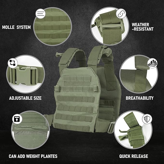 Weighted Vest for Men and Women Weight Vests Adjustable Strength and Endurance Training Fitness Tactical Running