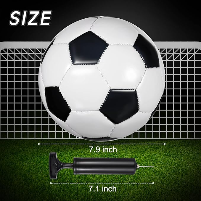 Deekin 6 Pcs Soccer Ball Bulk with Pump Teamwork Outdoor Sport Game Training Soccer Ball Bulk for School Sport Teen Adult Child
