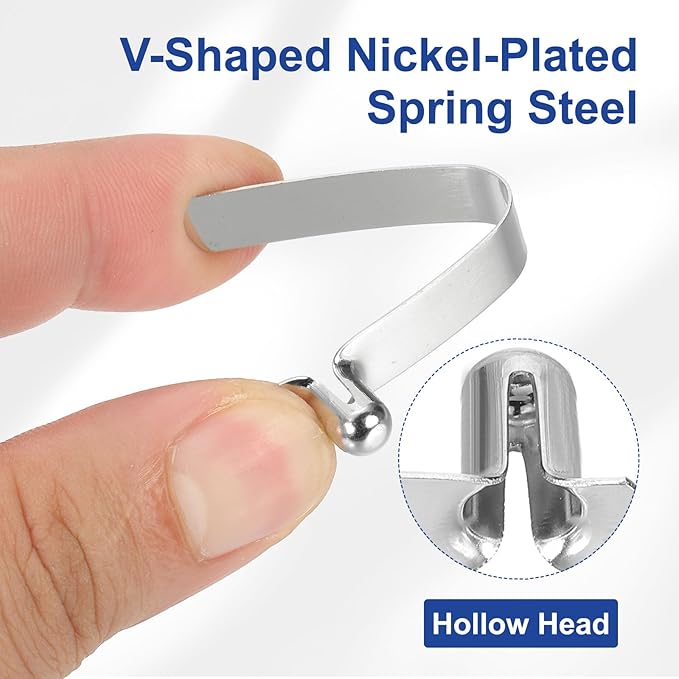 HARFINGTON Single Button Kayak Paddle Snap Spring Clip Spring Steel V-Shaped Hollow Lift Telescopic Locking Tube Pole Clips for Tent Umbrella Camping