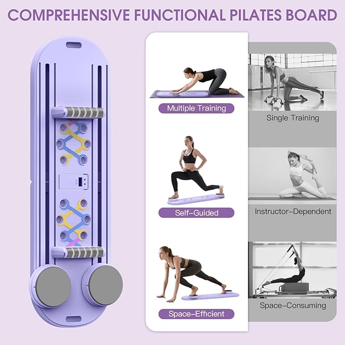 Pilates Board, Pilates Reformer Set, Multifunctional Abdominal Board for Home Workout, Ab Core Trainer Machine, Reformer Training Equipment for Core Workouts1