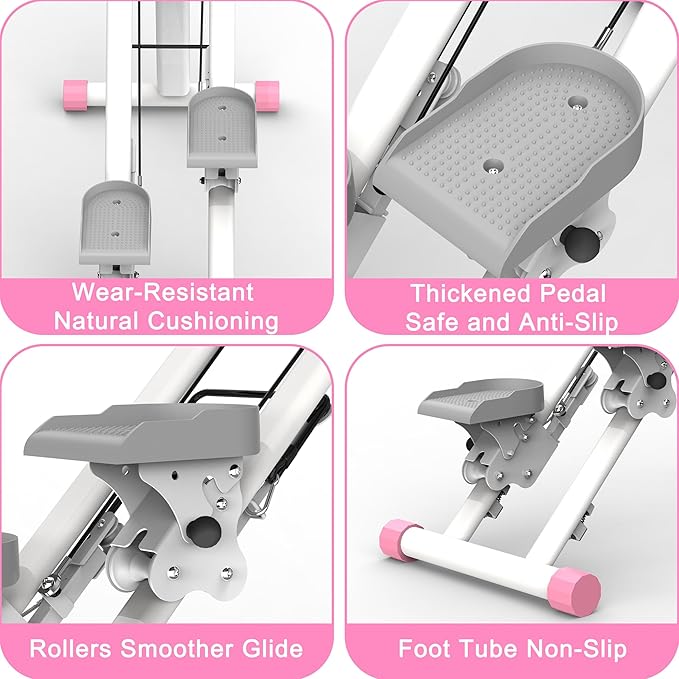 Stair Stepper for Home,Vertical Climber Machine Pro Series,Full-Body Cardio Workout Equipment with Adjustable Handlebar & Stable Frame - Home Gym Stair Stepper for Low-Impact Exercise (Pink)