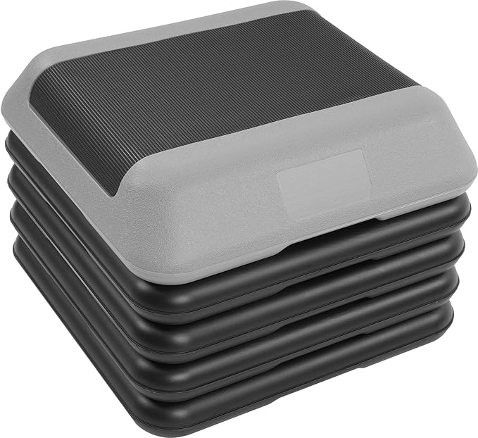 Fitvids Step Aerobic Platform, Exercise Step with 5 levels Adjustable Height, 4 Stackable Risers, Fitness Training Workout Stepper for Home Gym, Cardio Strength, Multiple Options