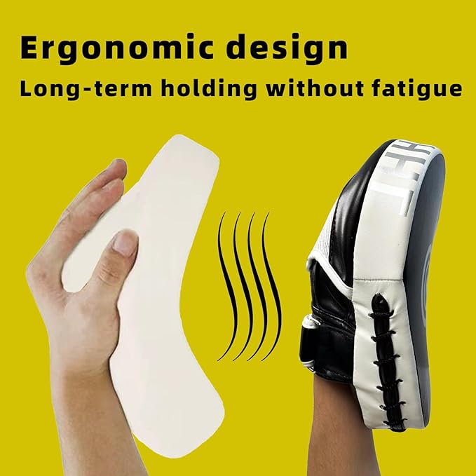 Boxing Pads Curved Punching Mitts Sparring Gear for Boxing,MMA,Muay Thai,Martial Arts Training Equipment，Red/Black,2PCS