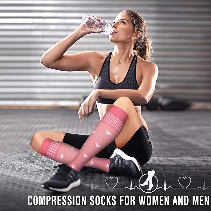 6 Pack Copper Compression Socks for Women and Men Circulation-Best Support for Medical, Running,Nursing,Athletic