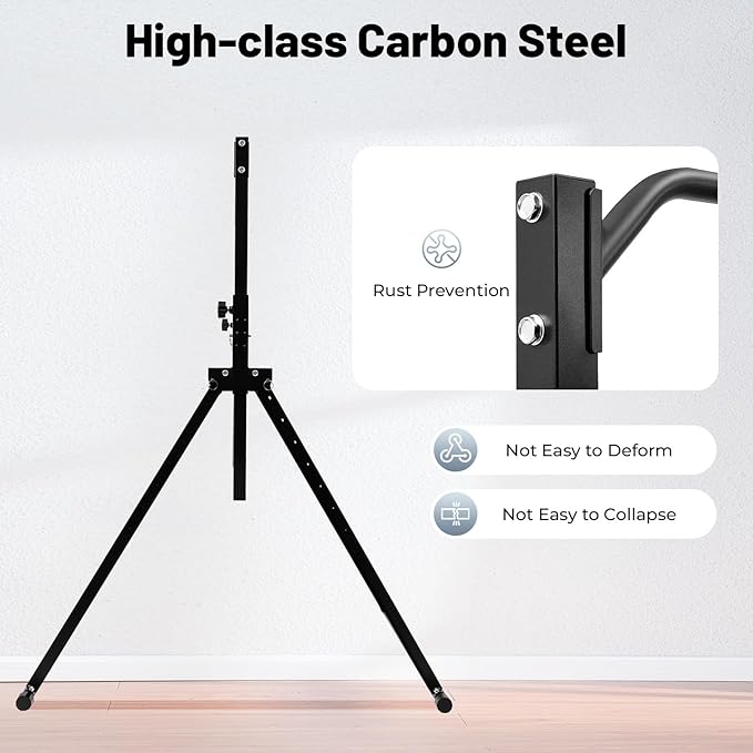 Triangular Pull Up Station, Carbon Steel Pull Up Bar for Home Gym Strength Training Equipment, 440.92 lbs 4.36 * 3.81 ft Adjustable Height Home Pull Up Bar (Free Standing)