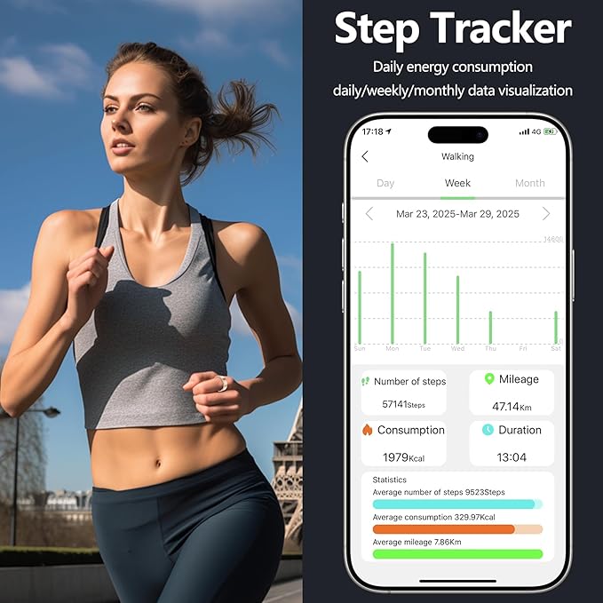 Thin Smart Ring for Fitness & Health Tracking -Heart Rate/Blood Oxygen Monitor, 5ATM Waterproof, Sleep Analysis, Pedometer -No APP Subscription Compatible with Smartphone (Rose Gold, 8)