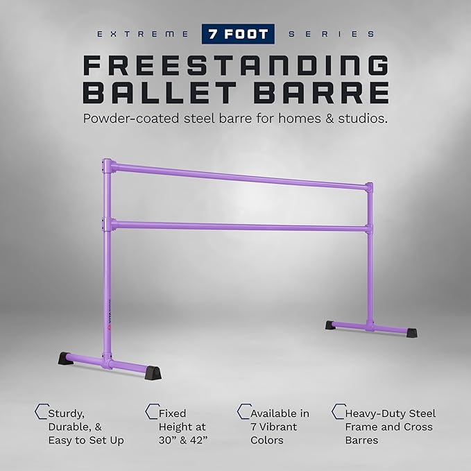 VITA Barre Portable Freestanding Double Ballet Barre, Extreme, Steel | Fixed Height, Made in USA, Home or Gym Exercise Equipment for Kids & Adults | Dance, Fitness, Pilates