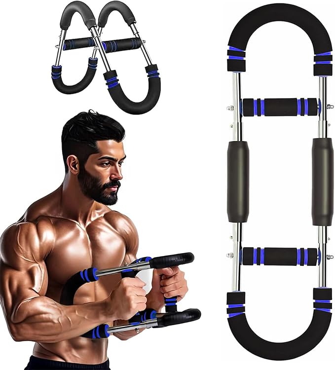 Twister Arm Trainer, 40-100lb Adjustable Chest & Arm Workout Tool, Compact Twister Arm Strengthener, Chest Trainer Equipment for Men, Shoulder Muscle Training Fitness Equipment(Blue)